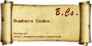Bumbera Csaba névjegykártya